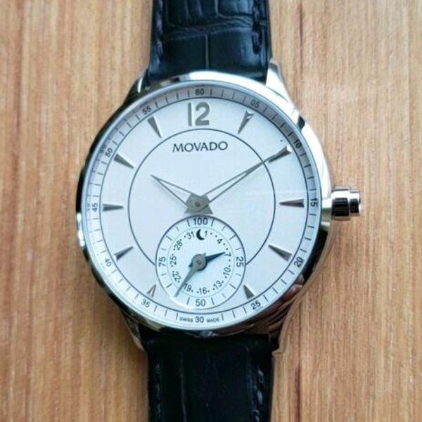 MOVADO (0660007) CIRCA MOTION BLACK LEATHER STRAP HYBRID SMART WATCH