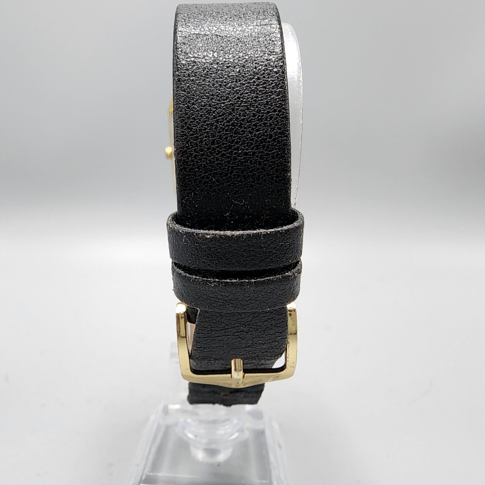 Vintage Seiko Tank Watch Men Gold Tone Cream Date 24mm 2A32-5209