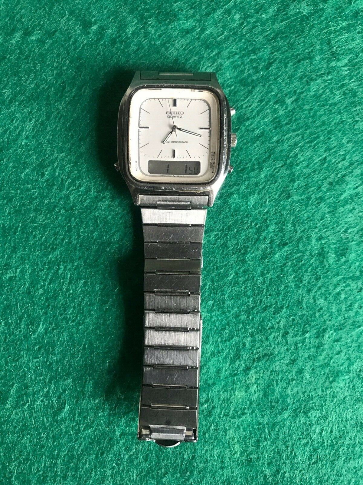 Seiko Vintage Analog Digital Mens Quartz Watch H461-5040 For