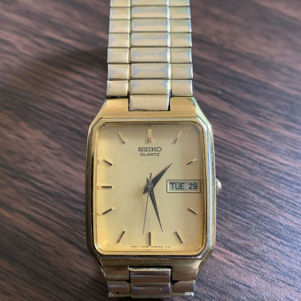 時計 SEIKO vintage watch SEIKO BLACK DIAL DATE DIAMONDS ACCENT TWO-TONE ST. STEEL