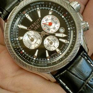 Authentic Cerruti 1881 Swiss Men s Chronograph Black Dial Mint 10106 1 Watch WatchCharts Marketplace