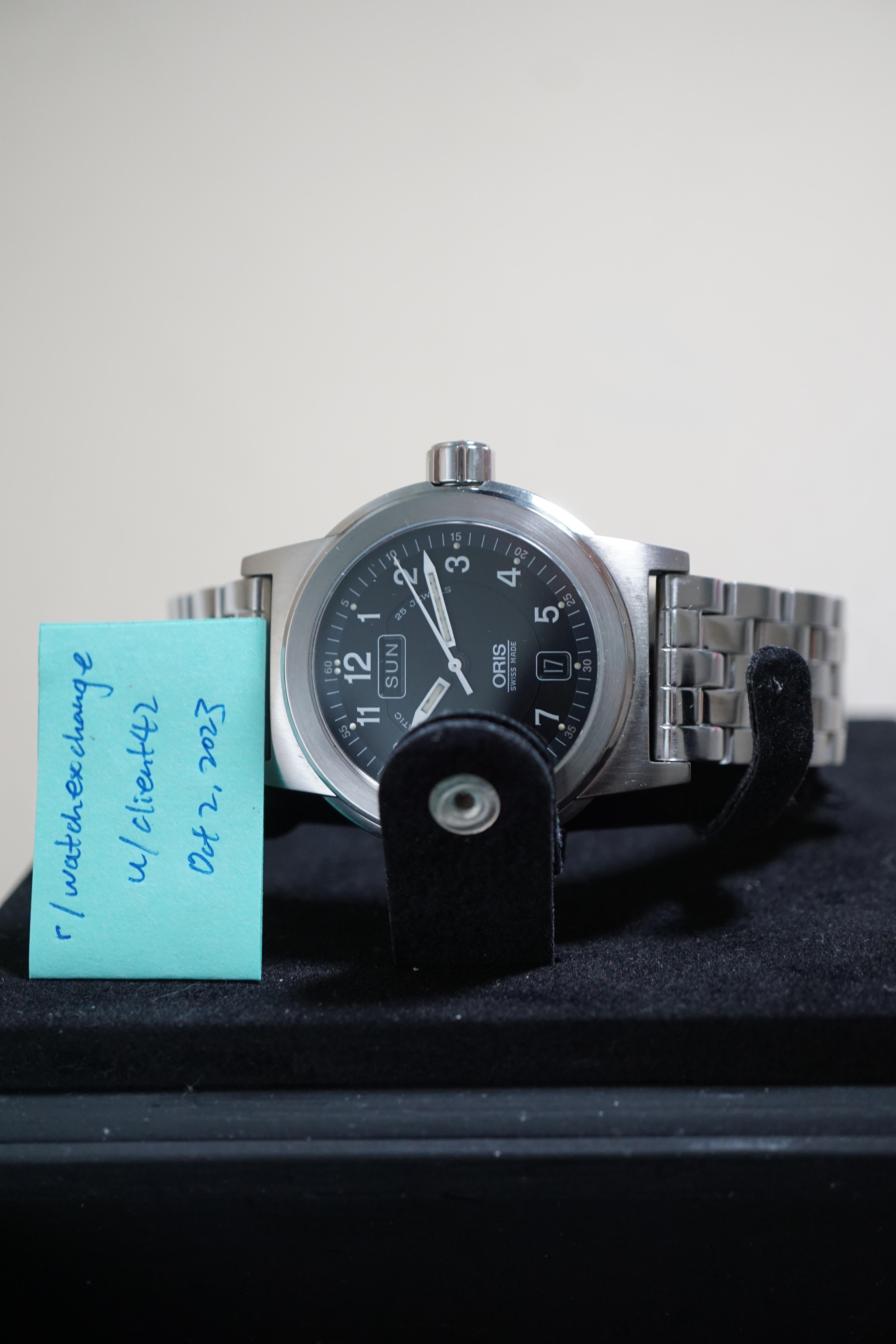 WTS Oris BC3 Big Crown 7500 Black Day Date Automatic 375