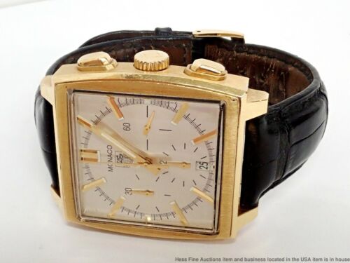 Huge 18k Solid Gold CW5140 Tag Heuer Monaco Chronograph Mens Watch