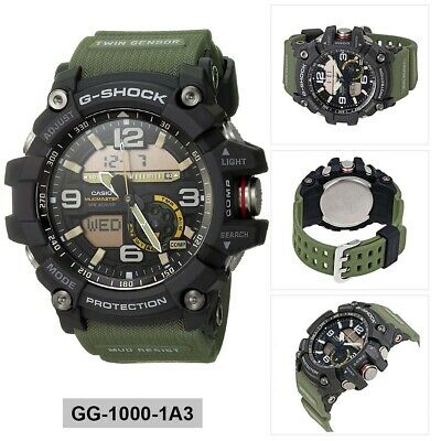 Casio G Shock Mudmaster Mens Analog Digital Sport Green Band Gg1000 1a3 Watchcharts