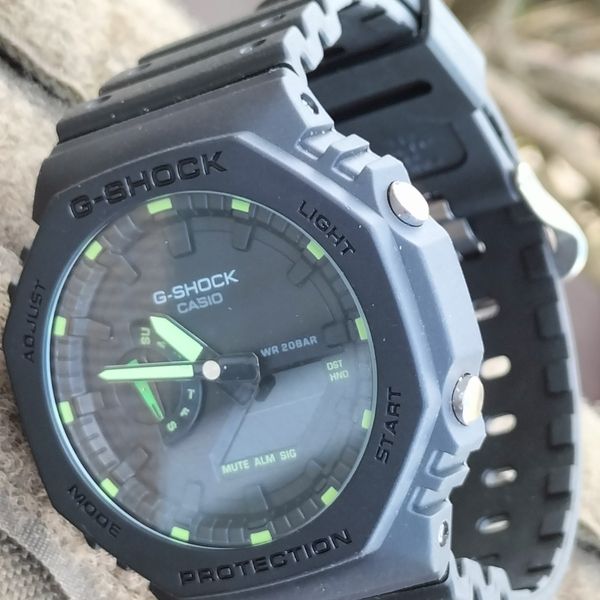 Casio G-Shock GA 2100 45mm Digital/Analogue Carbon Core Guard Stealth ...