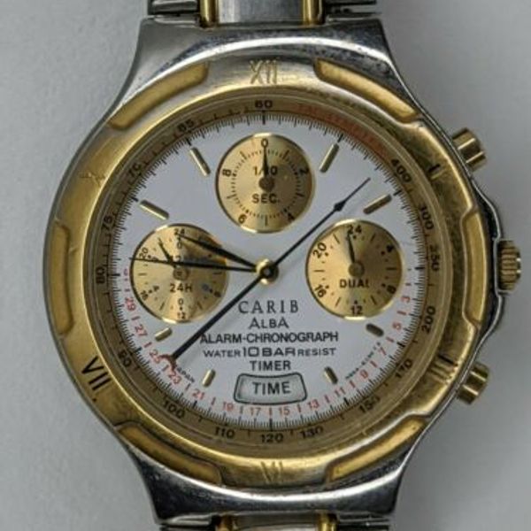 JDM SEIKO ALBA CARIB chronograph N944-6A30 Countdown Timer Alarm