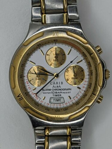 JDM SEIKO ALBA CARIB chronograph N944-6A30 Countdown Timer Alarm