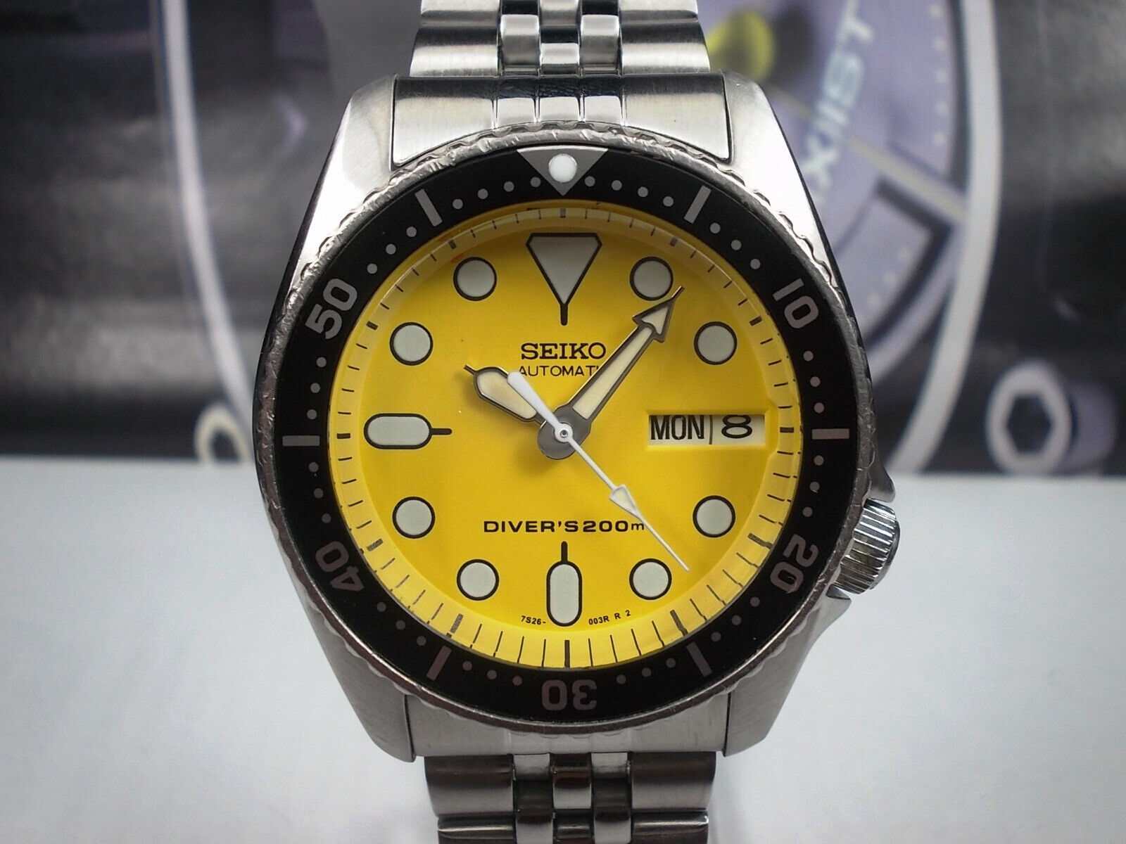 SEIKO SCUBA DIVERS SKX013 AUTO MIDSIZE WATCH 7S26-0030 'YELLOW