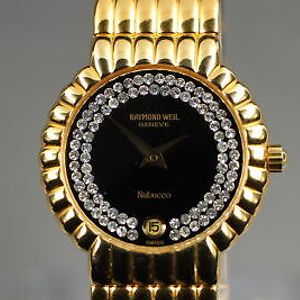 New Battery [MINT] RAYMOND WEIL nabucco 4705 Quartz 18K Gold