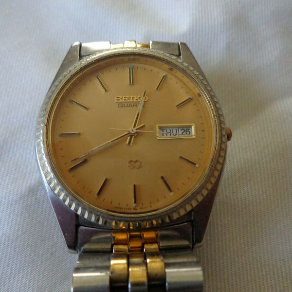 Vintage Seiko SQ, Day/Date, 5Y23-8A60, Two Tone Watch, Works Great ...