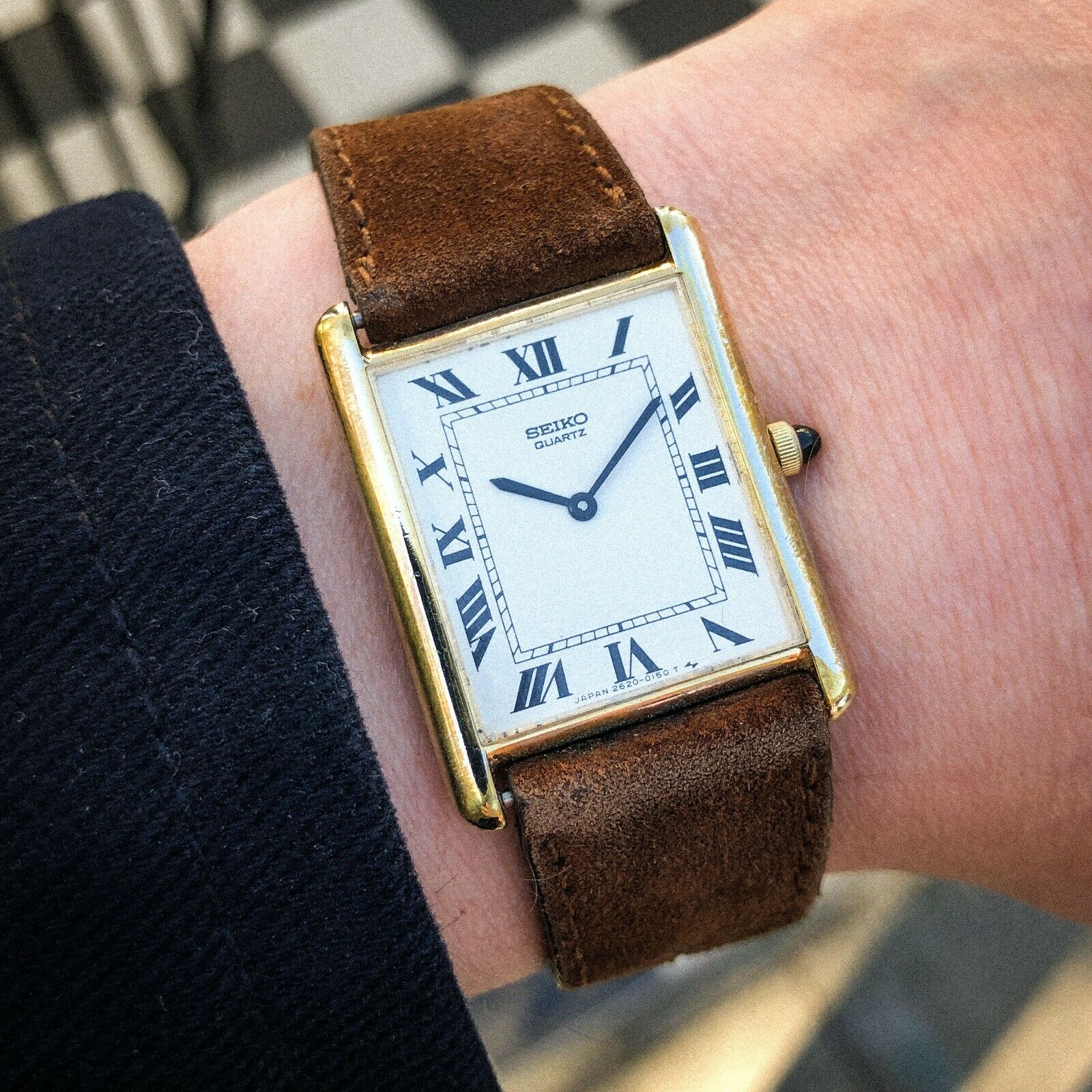 SEIKO Tank LC 2620-5040 26mm Daini Seikosha 1979 RARE