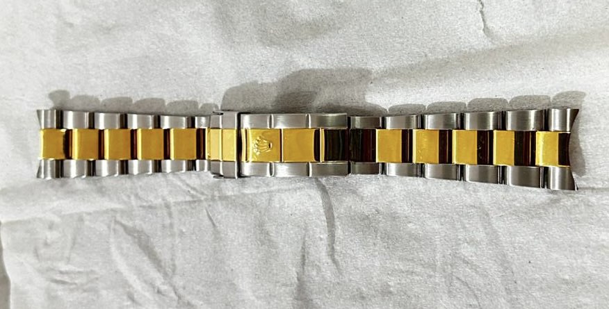 ORIGINAL ROLEX HALF GOLD SUBMARINER BRACELET (93253) - TOTAL 11