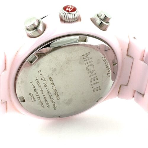 Michele Tahitian Diamond Pink Ceramic Chronograph Ladies Watch