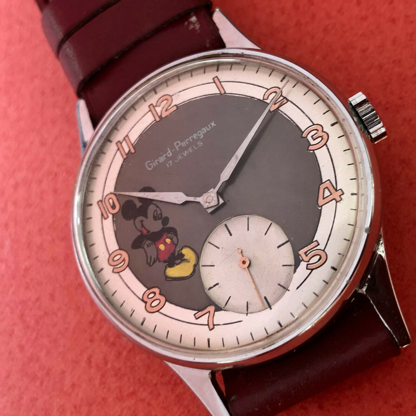 VINT GIRARD PERREGAUX MICKEY MOUSE 2 tones grey DIAL Ca 47