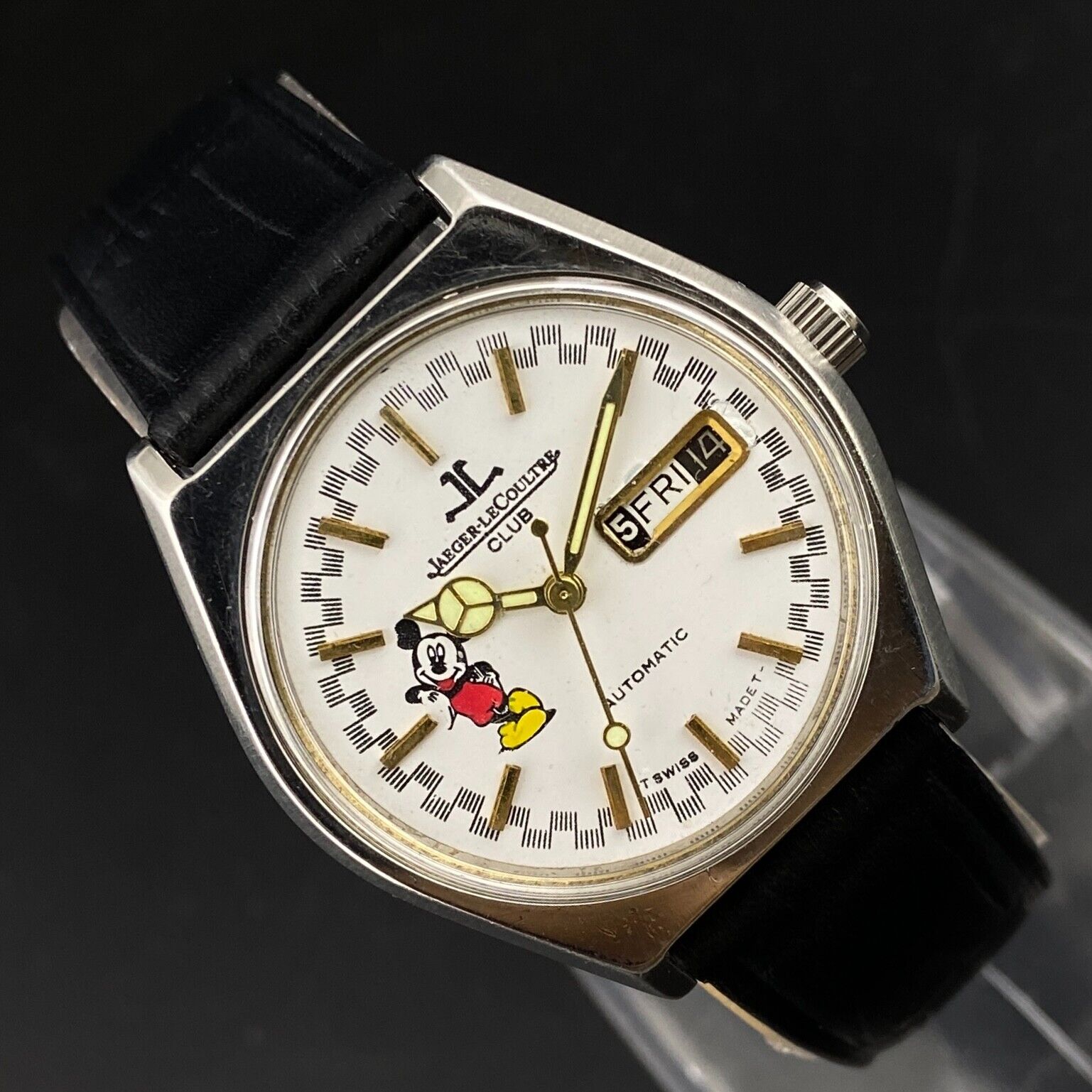 Vintage Jaeger Lecoultre Club Automatic Mickey Mouse Day Date