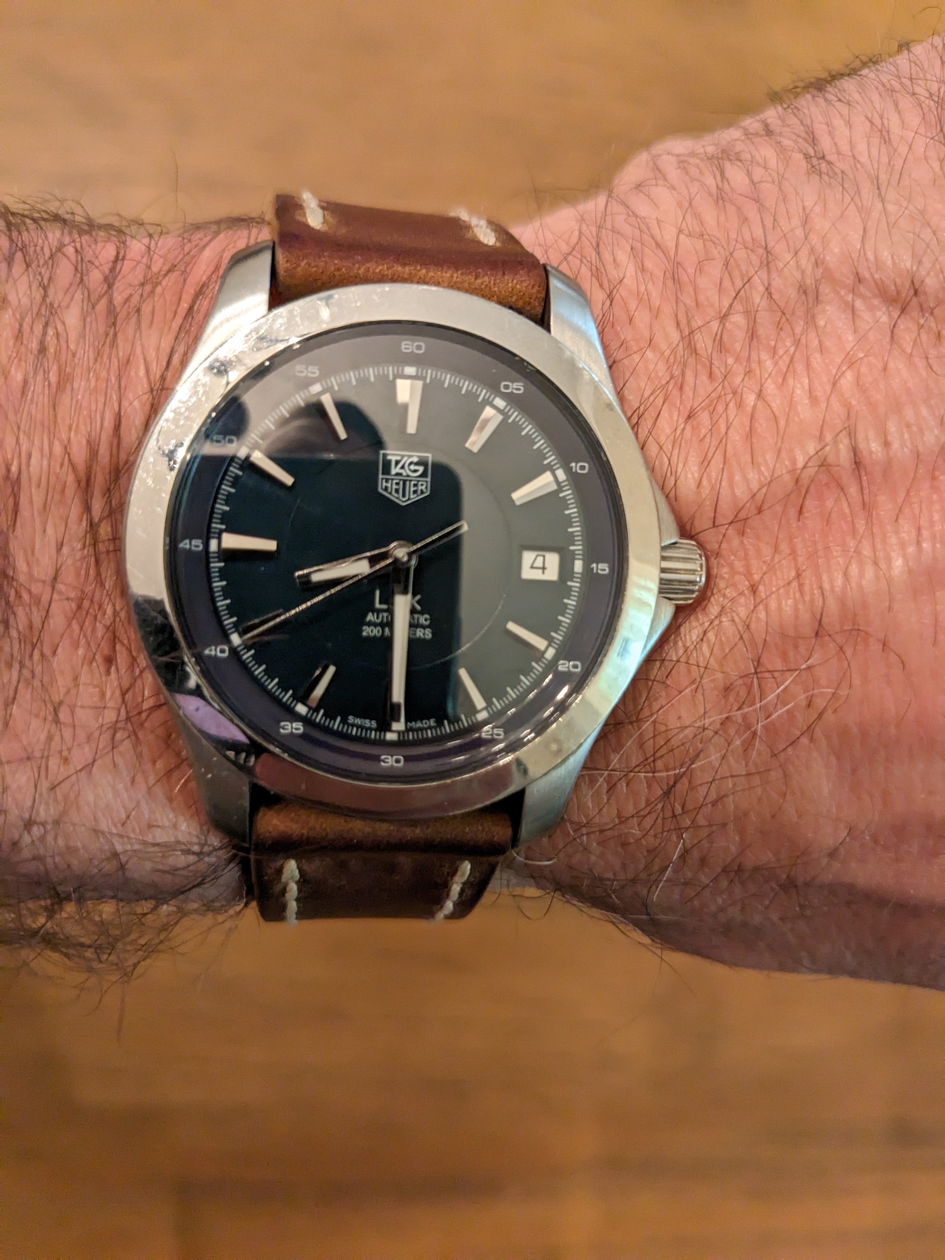 Tag heuer link deals leather strap