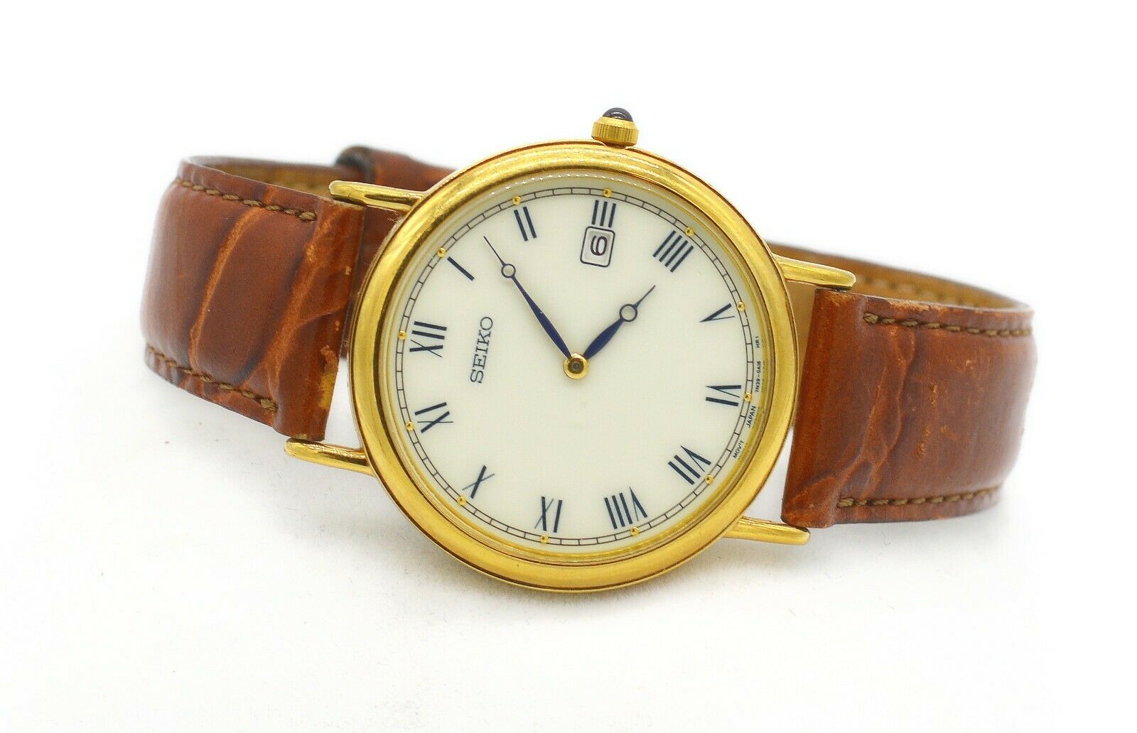 VINTAGE SEIKO QUARTZ MEN S GOLD TONE WATCH WITH