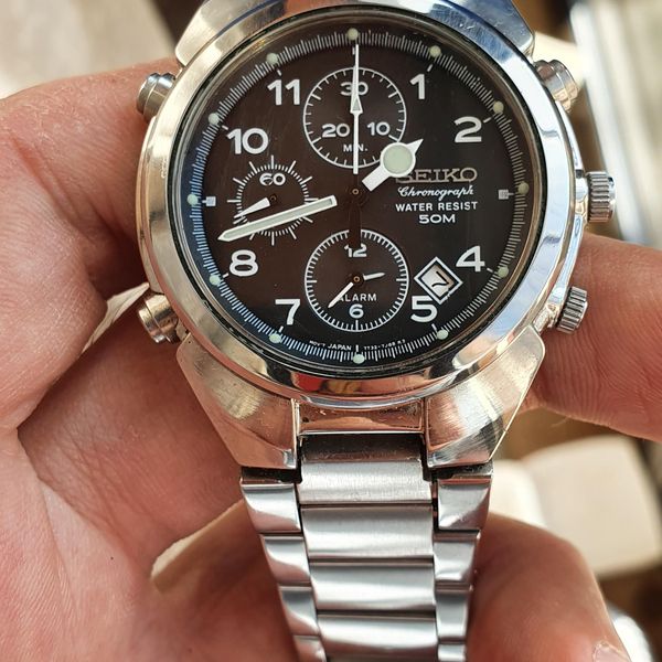 SEIKO セイコー クロノグラフ 7T32-7G00 chronograph Seiko Chronograph 7T32-7G00 Quartz Navy Dial Date Alarm Mens