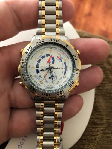 1992 Citizen Quartz WR100 America's Cup Yacht Men's Multi-Function