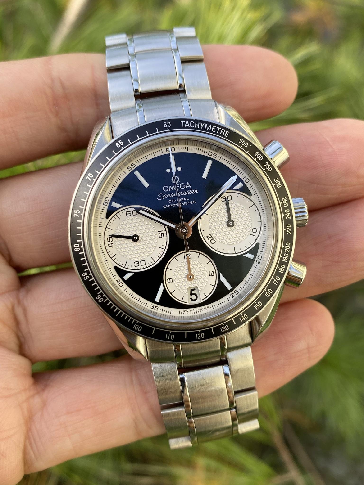 Omega Speedmaster. Racing. Panda Dial. Chronograph. Automatic