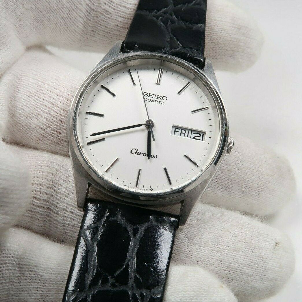 【レア】SEIKO セイコー Chronos 8123-7080 Vintage SEIKO Chronos 8123-7080 Watch Gold 1986 Quartz