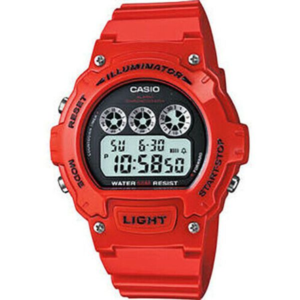NEW Casio W214HC-4A Unisex Glossy Red Chronograph Alarm LCD Digital Sports Watch | WatchCharts