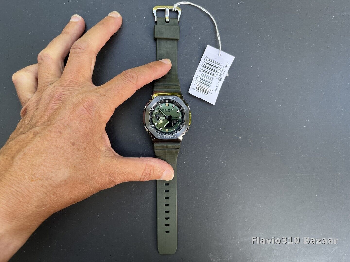 New Casio G-SHOCK GM-2100B (5611) Green St. Steel Analog & Digital