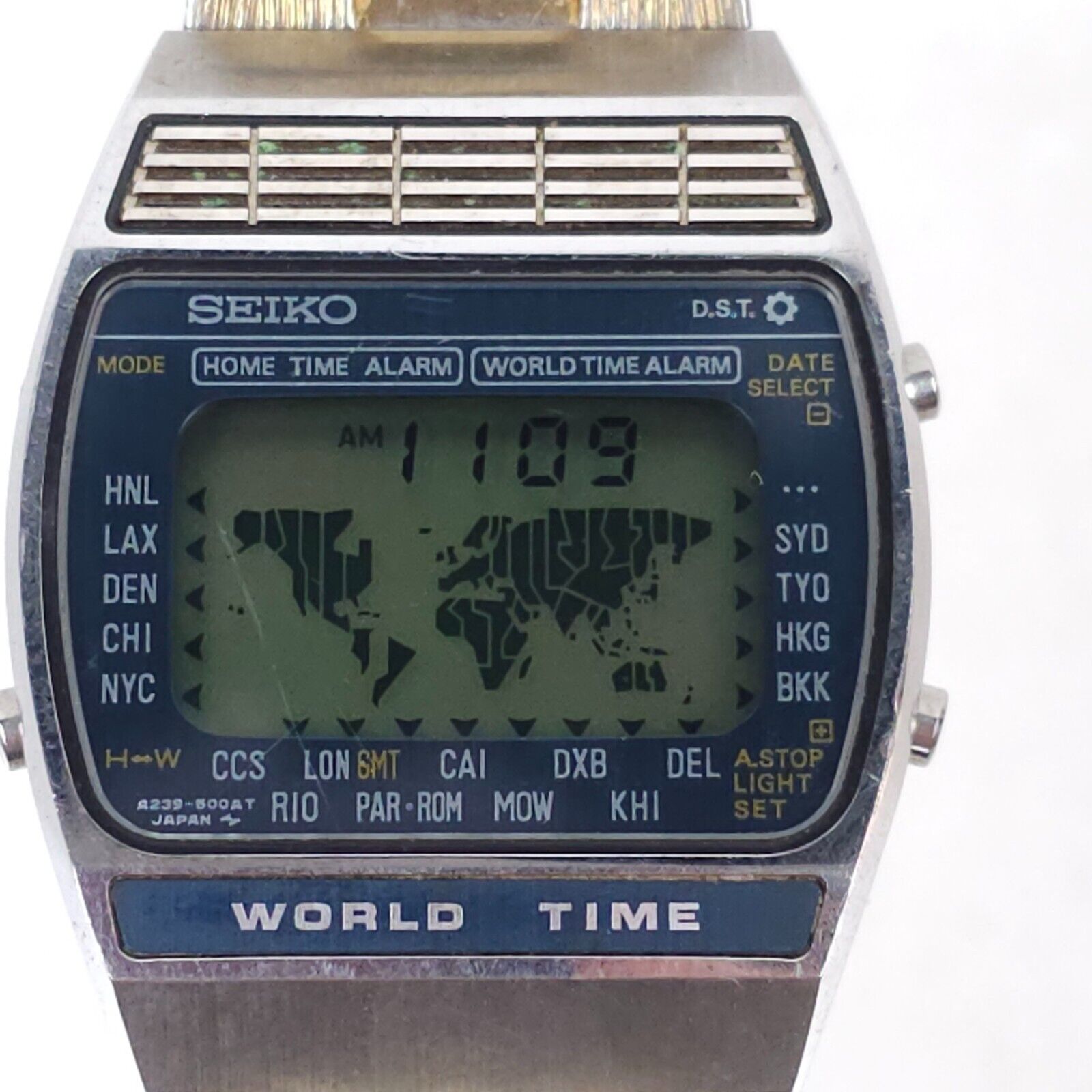 Vintage SEIKO A239-502A Stainless Steel World Time Quartz Vintage SEIKO A239-502A Stainless Steel World Time Quartz