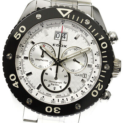 EDOX Class one 10006 Big Date Chronograph white Dial Quartz Men's