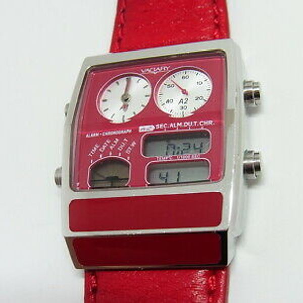 CITIZEN VAGARY ANA-DIGI-TEMP 腕時計 VAGARY by CITIZEN ANA-DIGI TEMP Red Leather Watch 8989-S062241 HST
