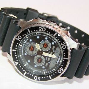 【7月】クロム Citizen 8946-085604 Digi-Ana COMBO Alarm Chrono Quartz watch Japan