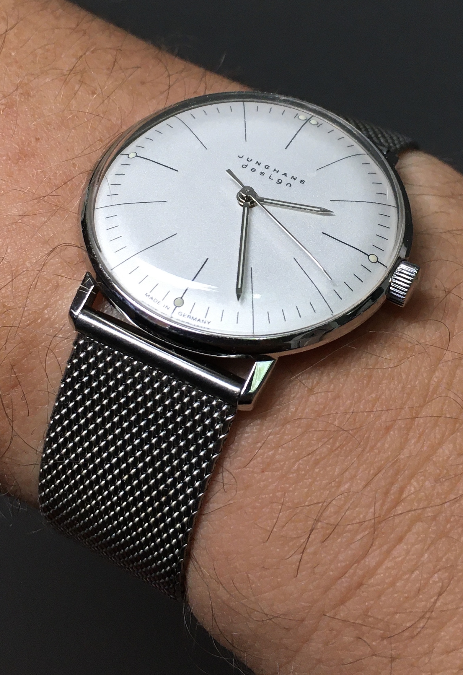 Junghans Max Bill Hand Winding Silver Stick Bracelet 027 3004.44