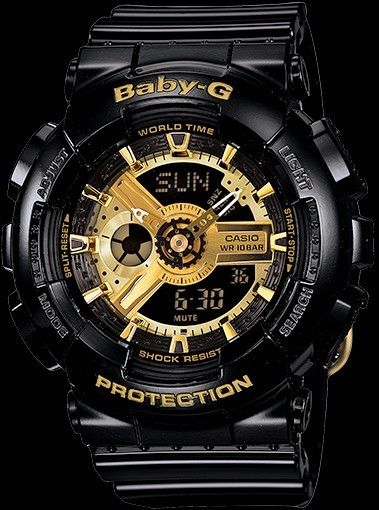 baby g shock black gold