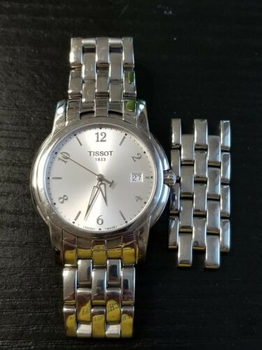 MEN S TISSOT 1853 WRIST WATCH SAPPHIRE CRYSTAL R460 360 W SILVER