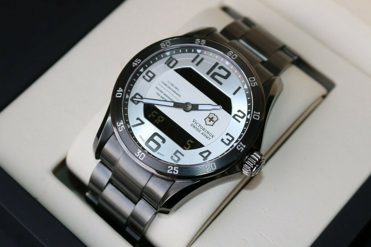 Victorinox Chrono Classic XLS MT (rare, white dial, ana-digi, mint 