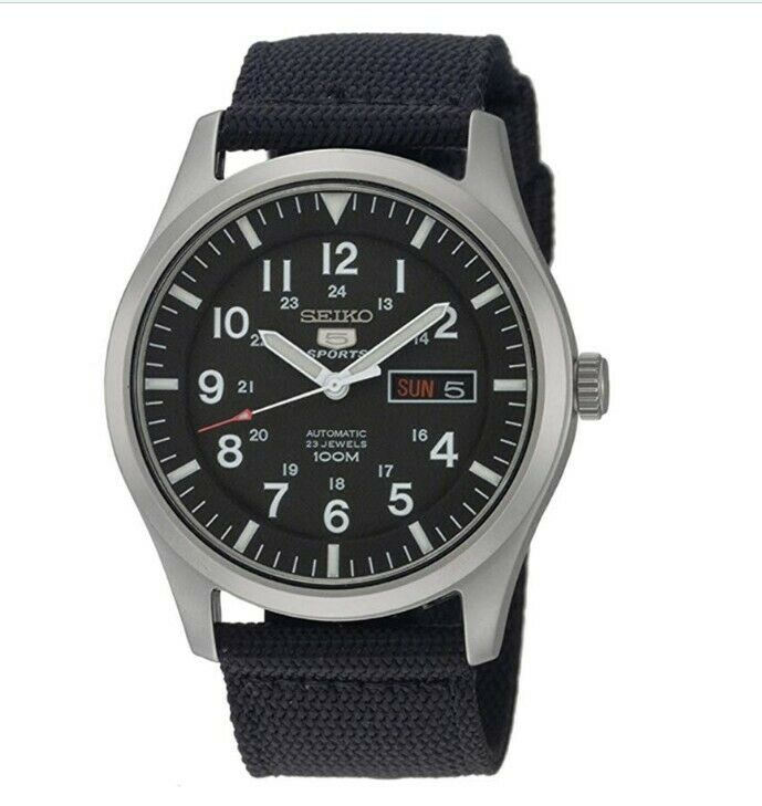 Seiko SNZG15 Automatic with Nylon Strap Leather Nato strap