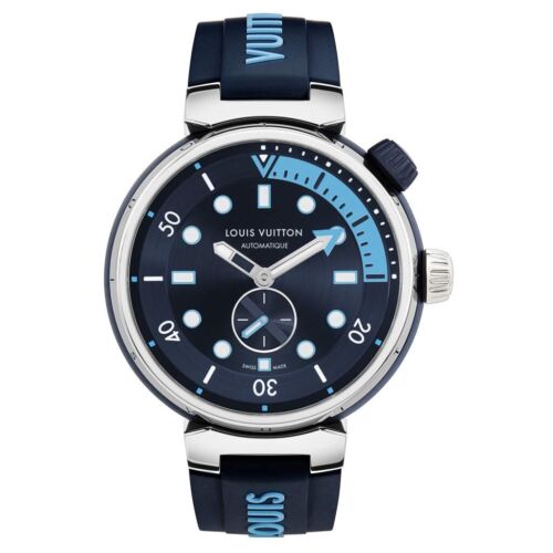 Louis Vuitton Automatic watch QA121 Tambour Street Diver Skyline Blue,  Mint!