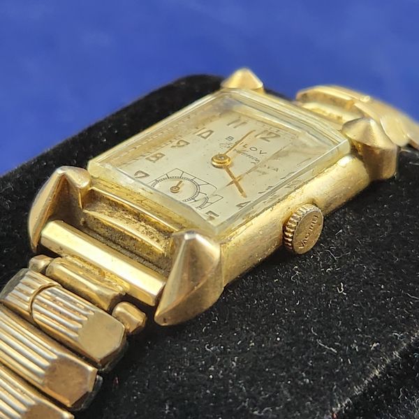 Vintage Bulova Excellency Tank Wrist Watch 10k Gold Filled Fancy Lugs ...