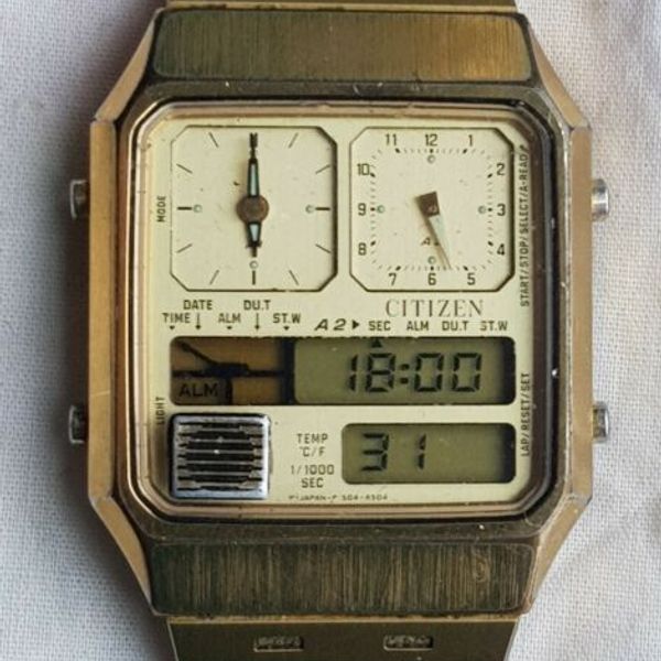 Vintage Citizen ana-digi temp Watch 8980-084900 Y (30-5049) x 2 ...