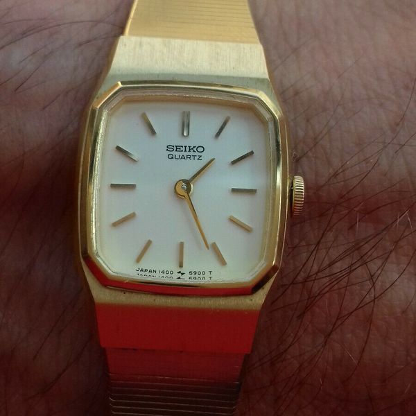 Seiko 1400-8230 gold plated vintage collection us japan watch uhr