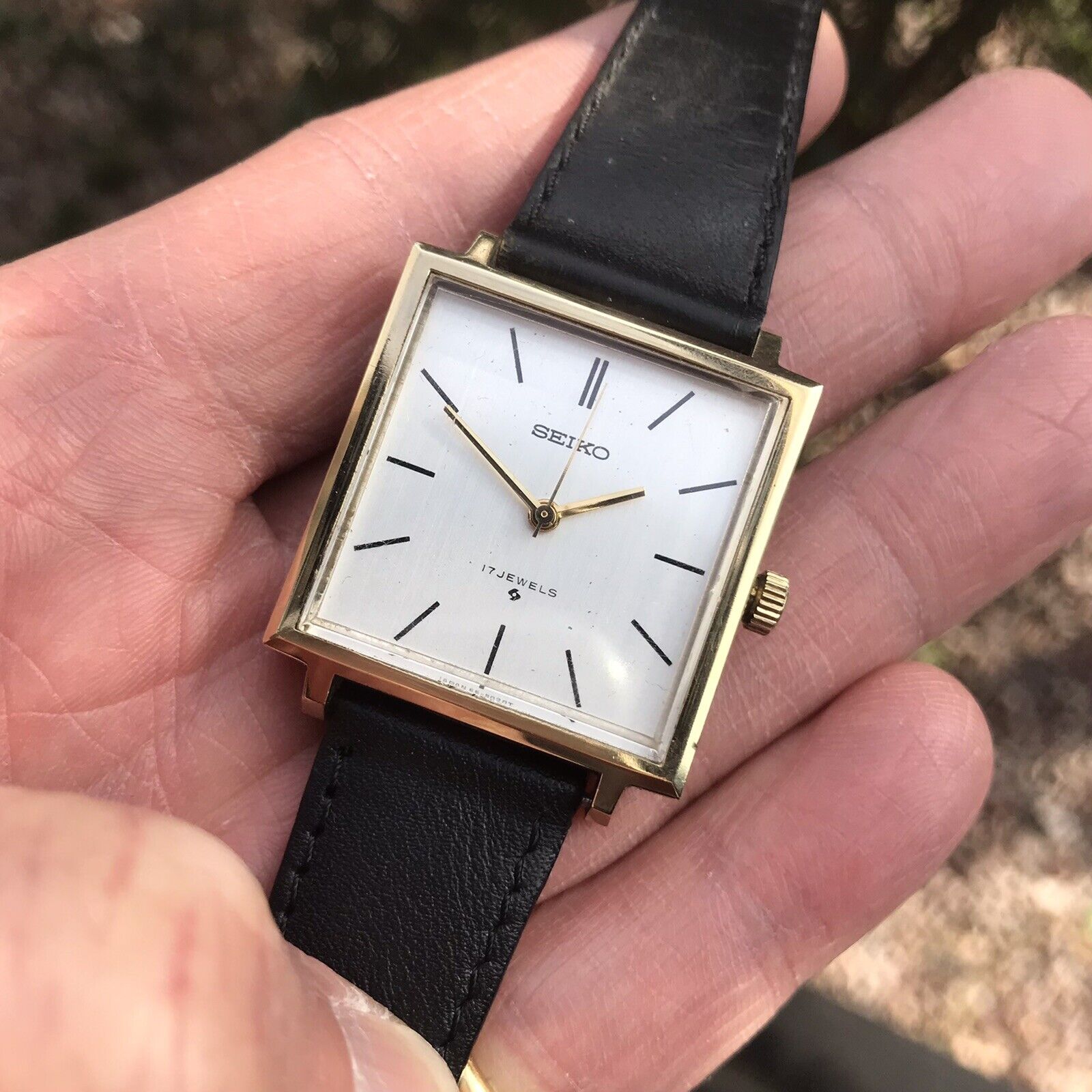 Stunning vintage 1960's Bauhaus Seiko 66-5010 17J manual wind gold square  watch | WatchCharts