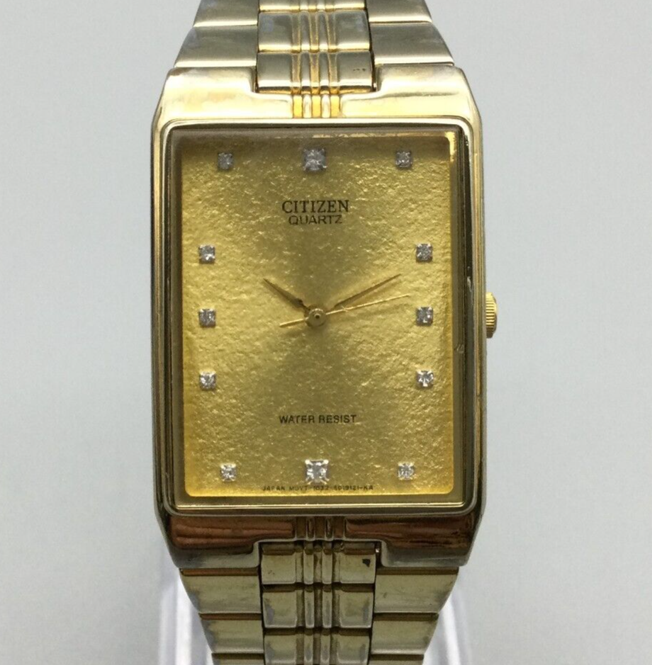 Vintage Citizen Watch Women Gold Tone 1032-S010021 Tank New  display picture 3