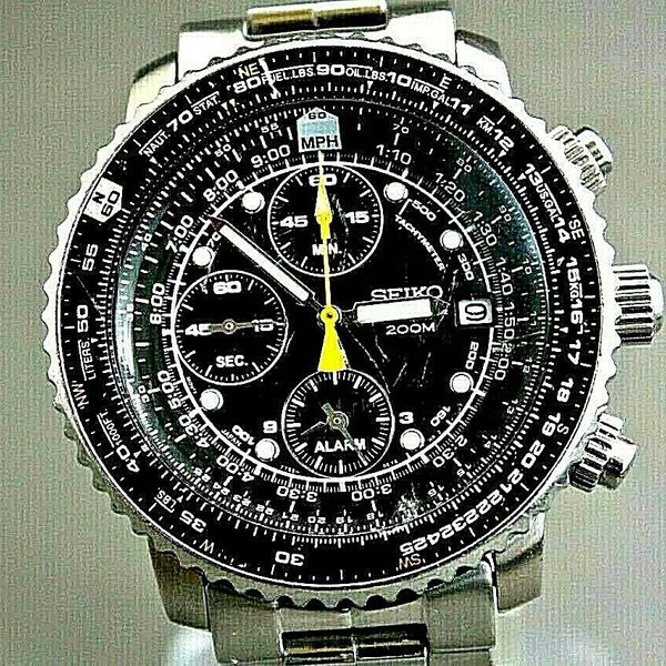 SEIKO SNA411 7T620EB0 Flight master alarm chronograph quartz w/new battery WatchCharts