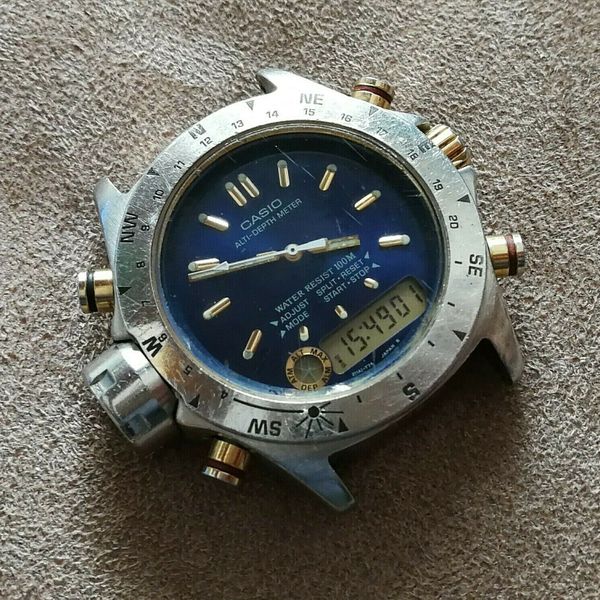 vintage casio aw-711 ana digi altimeter barometer depth meter ana