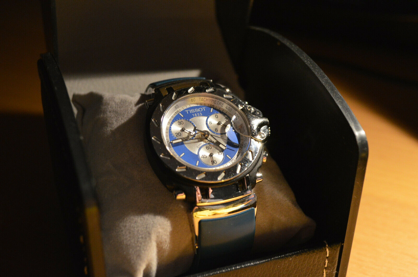 Tissot T-Race T472 Blue Dial Chronograph Blue Rubber Strap Men
