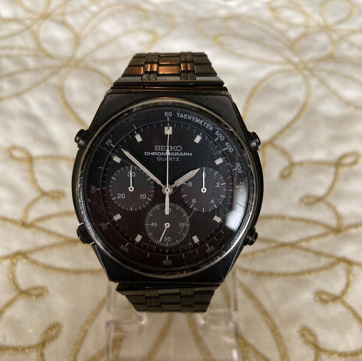 1983 Seiko Speedmaster Chronograph 7A28 7110 Quartz Orig. Black