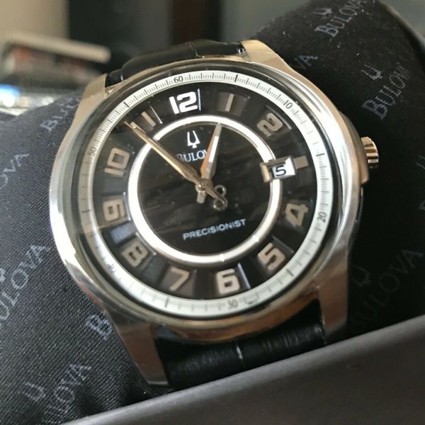 BULOVA Men's 96B127 Precisionist Black Dial Watch NEW, but needs