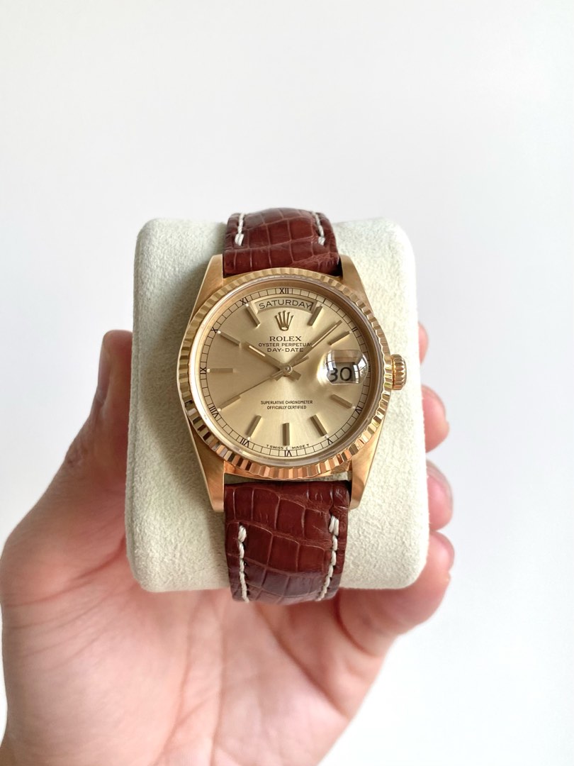 Rolex 18238 outlet leather strap