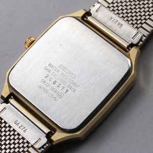 Near MINT] 1982 Vintage Seiko SEAGULL 5933-5080 Gold Quartz Mens