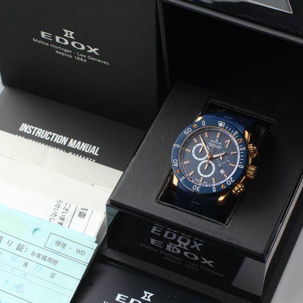 [Box, Paper] Edox Chronoffshore-1 Chronograph Quartz Blue 45mm Swiss ...